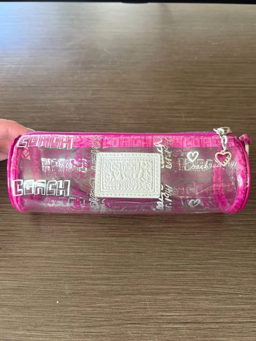 Coach Poppy Transparent Barrel Pouch (Pink) - Picture 2 of 7